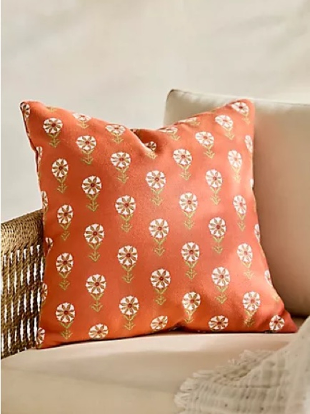 Sunbrella® Tangerine Floral Outdoor Pillow NWT
